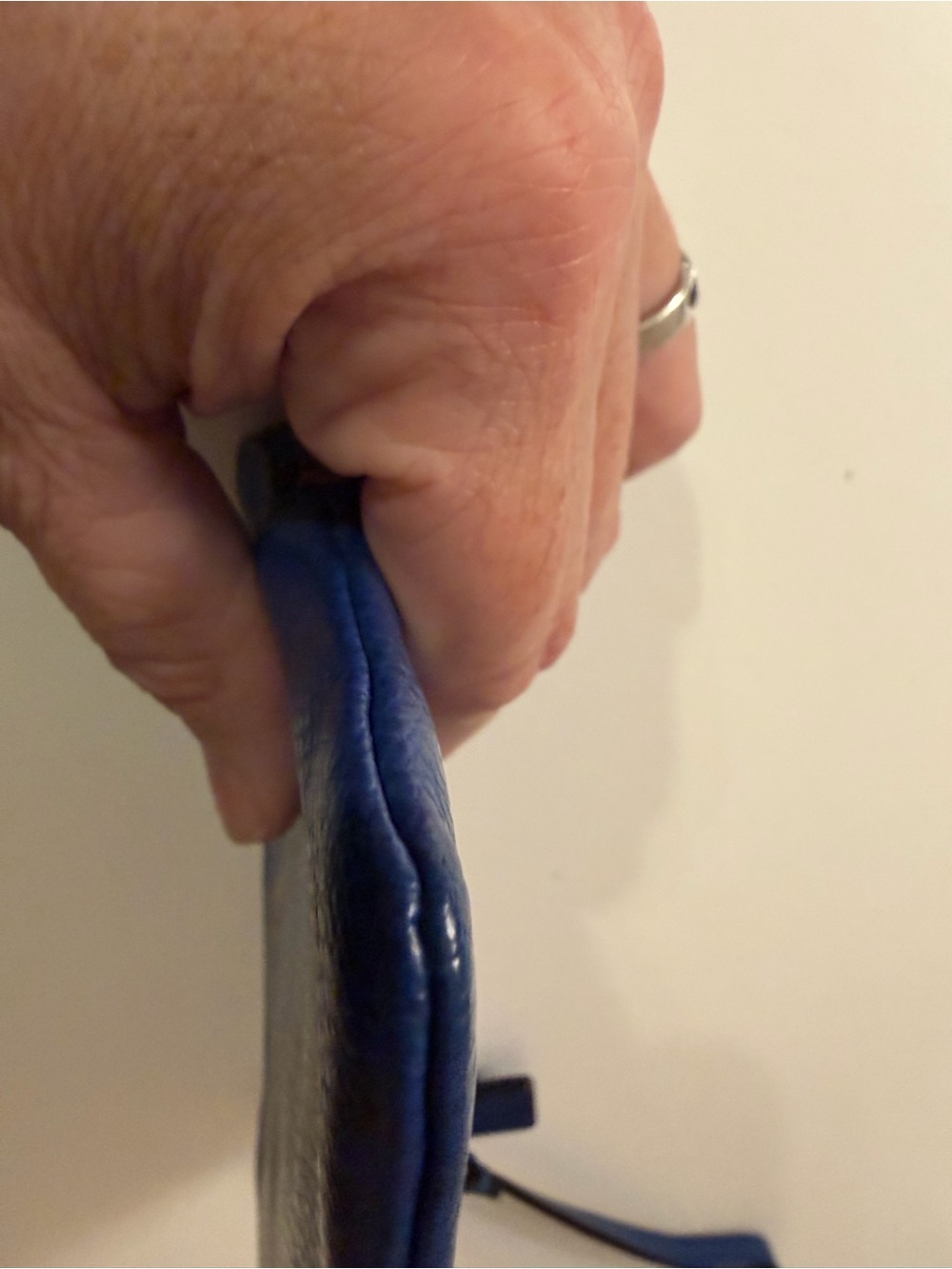 Coach Blue Leather Wristlet with Gold Logo - Picture 5 of 8